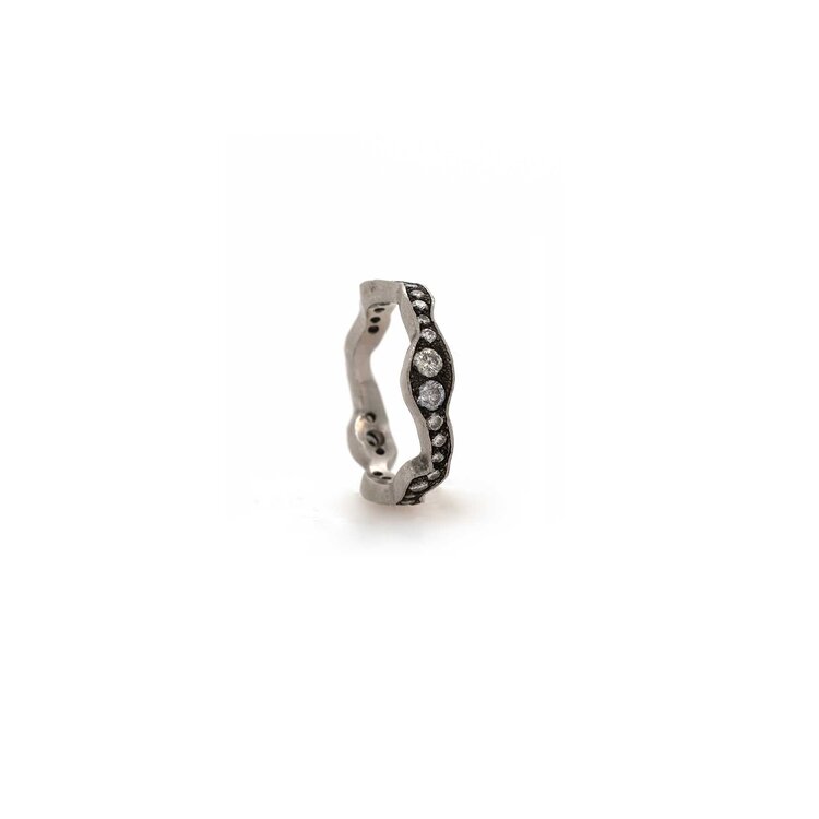 TAP Platinum Wavy Eternity Band with Full Cut Diamonds