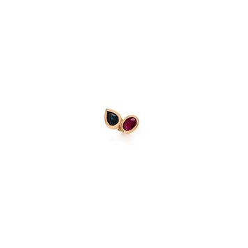 Leslie Paige Two-Stone Sapphire and Ruby Single Stud Earring