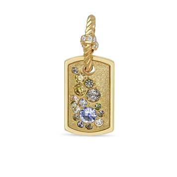 Miles McNeel Blue Sapphire and Diamond Small Tag Pendant