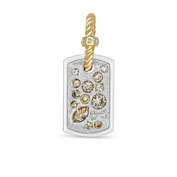 Miles McNeel Sapphire and Diamond White Gold Small Tag Pendant