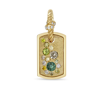 Miles McNeel Green Sapphire and Diamond Small Tag Pendant
