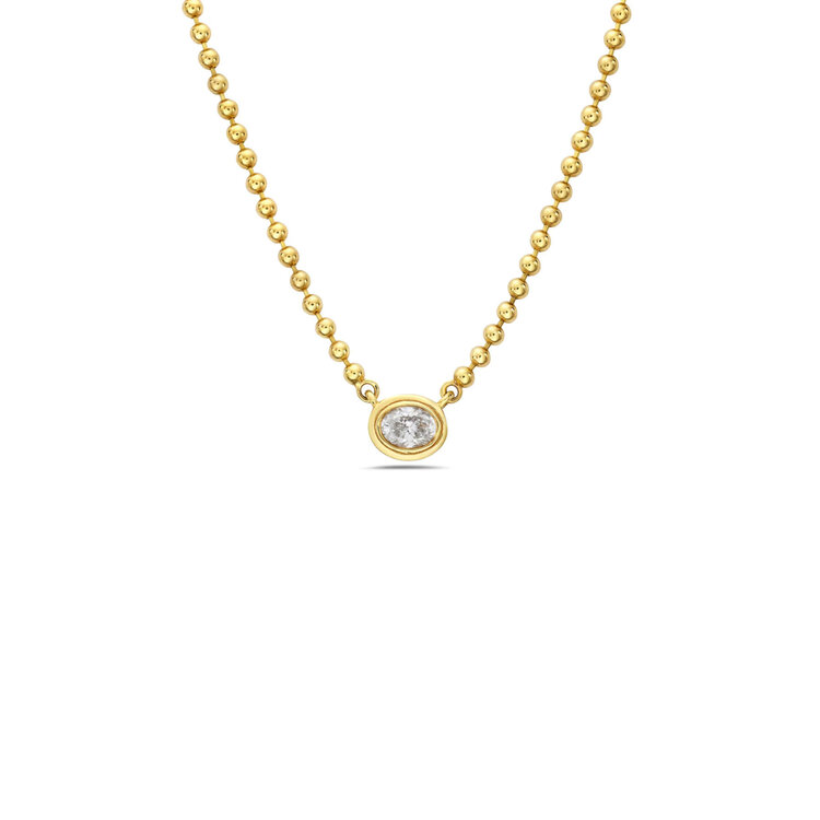 Gemma Couture Double Bezel Oval Pendant Necklace