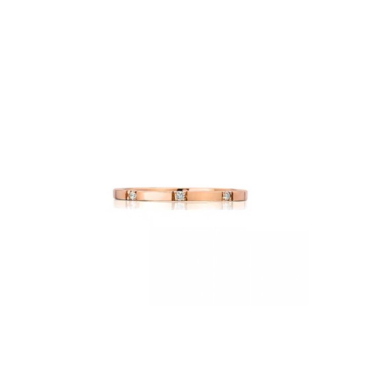 925SUNEERA Ada Rose Gold Eternity Band w/ 8 Natural White Diamonds