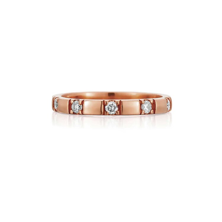 925SUNEERA Adalade Rose Gold and Diamond Eternity Band Ring