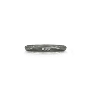 925SUNEERA Avni Black Rhodium Finish w 3 White Diamonds Band