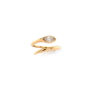 Elements by E79 Marquise Diamond Bezel Snake Ring