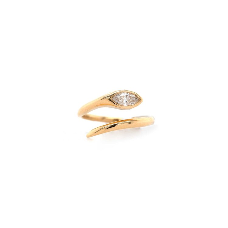 Elements by E79 Marquise Diamond Bezel Snake Ring