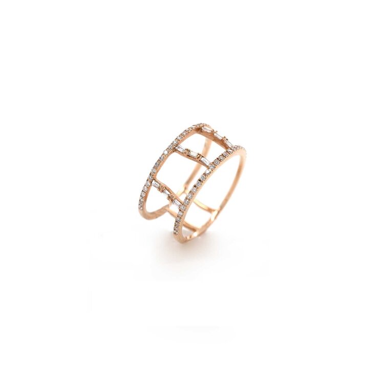 Elements by E79 Dainty Diamond Bar Ring