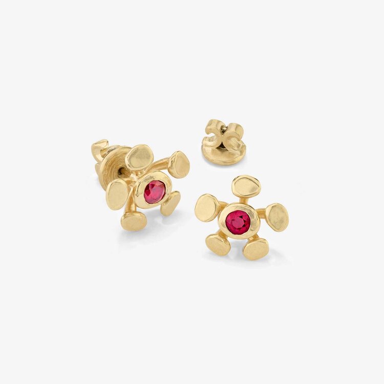 VRAM Chrona Stud Earrings with Rubies