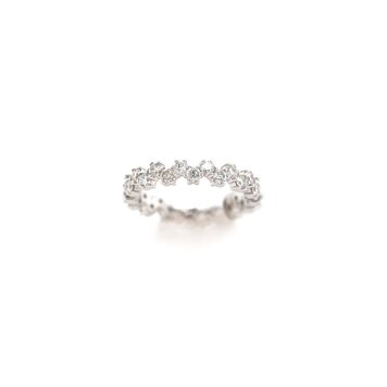Elements by E79 Staggered Round Diamond White Gold Eternity Band 5.25