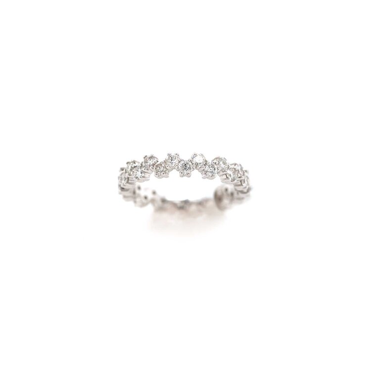 Elements by E79 Staggered Round Diamond White Gold Eternity Band 5.25