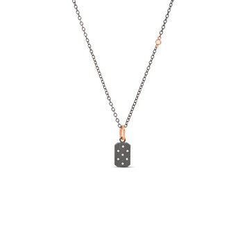 925SUNEERA Rain Black Rhodium Silver Pendant with Scattered White Diamonds