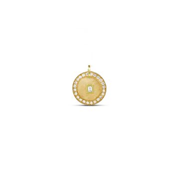 925SUNEERA Evan Yellow Gold and Diamond Pendant