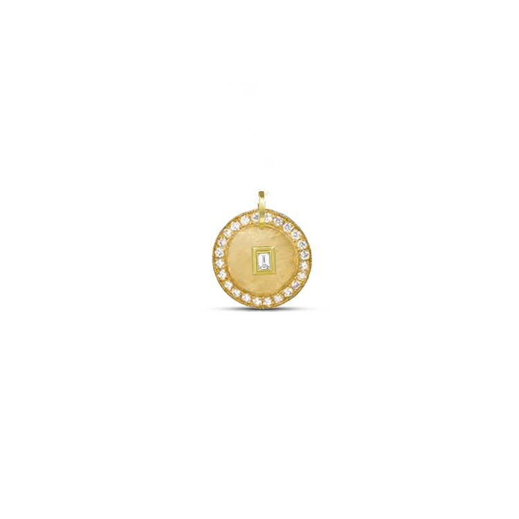 925SUNEERA Evan Yellow Gold and Diamond Pendant