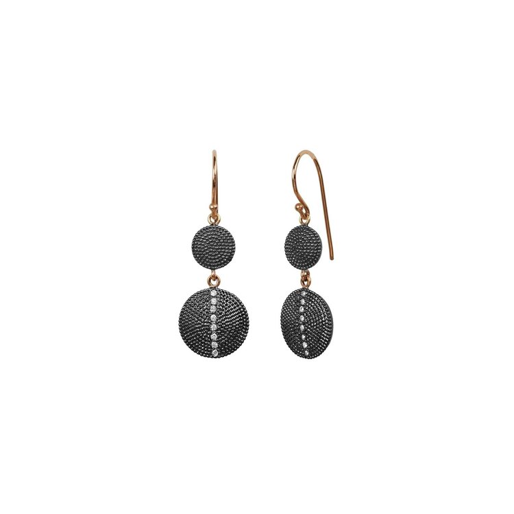 925SUNEERA Portia Black Rhodium and White Diamond Earrings