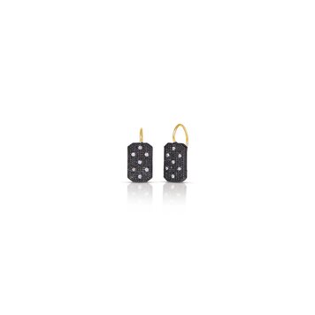 925SUNEERA Rain Black Rhodium and White Diamond Earrings