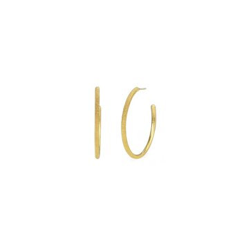 925SUNEERA Jaya 14K Textured Yellow Gold Hoops 35mm