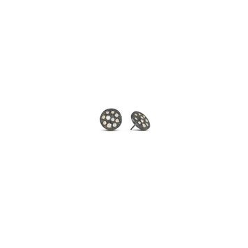 925SUNEERA Gala Scattered White Diamond and Textured Stud Earrings