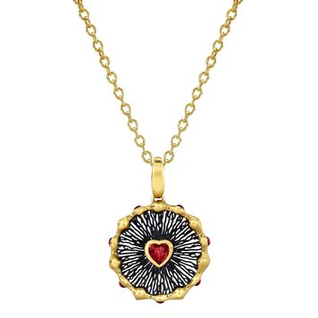 VRAM Hypha Heart Charm Necklace with Rubies