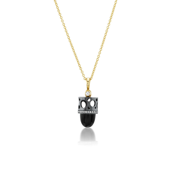 Dana Bronfman Onyx and Two Tone Bullet Talisman Pendant