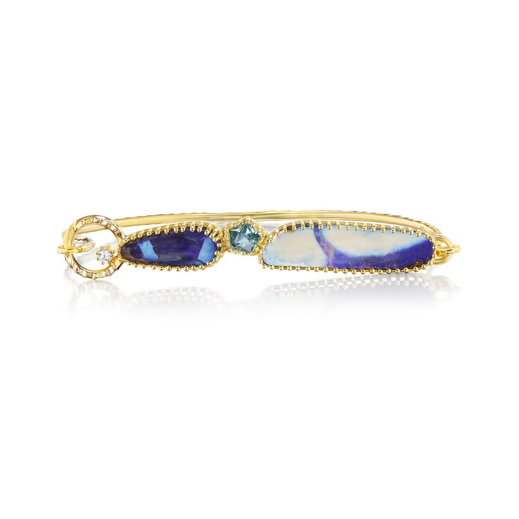 Dana Bronfman Blue Opal and Sapphire Gem Hook Bracelet