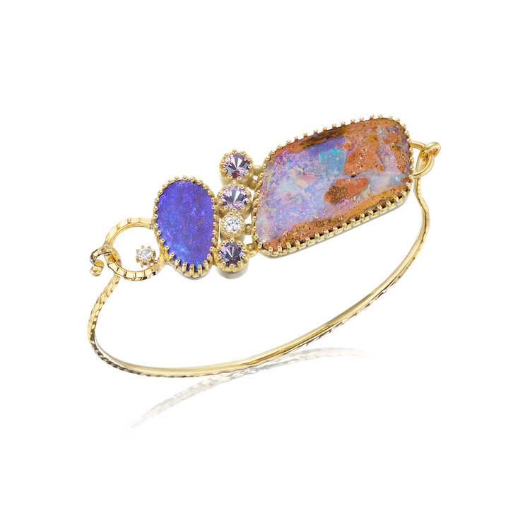 Dana Bronfman Purple Opal and Spinel Gem Hook Bracelet