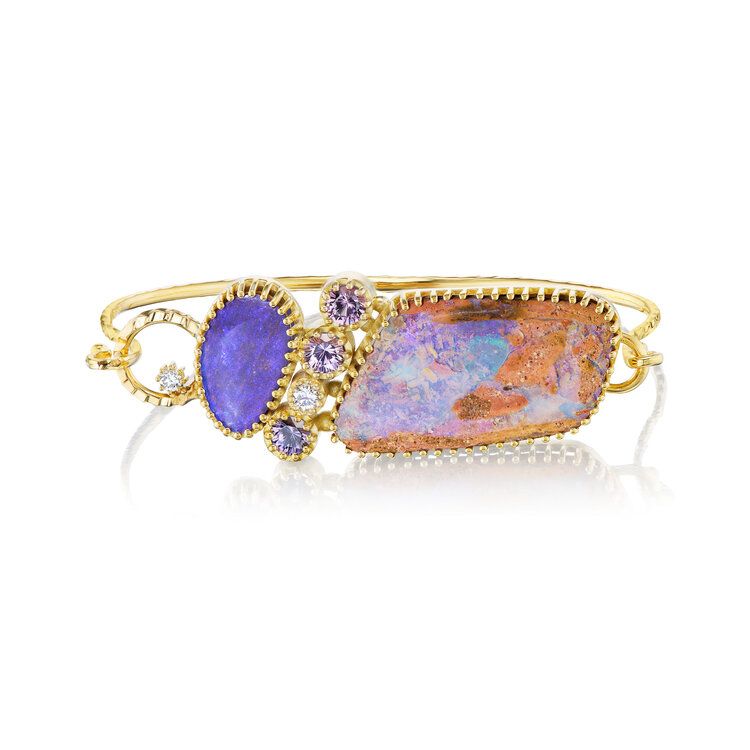 Dana Bronfman Purple Opal and Spinel Gem Hook Bracelet