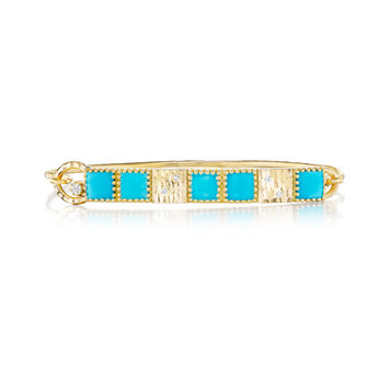 Dana Bronfman Sleeping Beauty Turquoise Gem Hook Bracelet