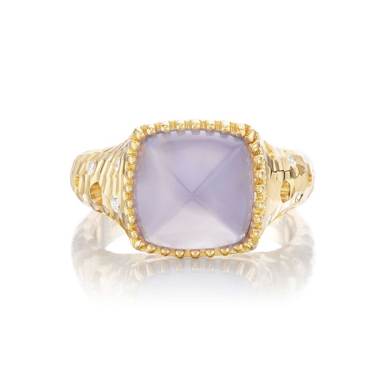 Dana Bronfman Sugarloaf Lavender Chalcedony Pyramid Ring