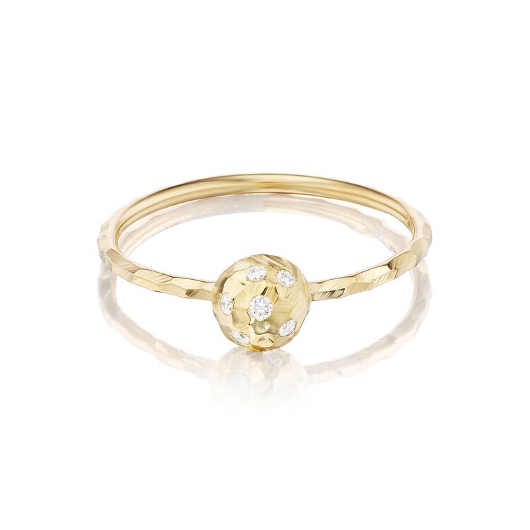 Dana Bronfman Hammered Dome Solitaire Ring Medium