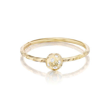 Dana Bronfman Hammered Dome Solitaire Ring Small