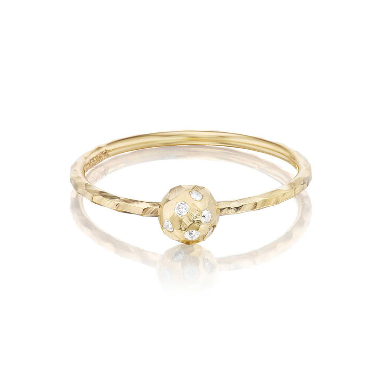 Dana Bronfman Hammered Dome Solitaire Ring Small