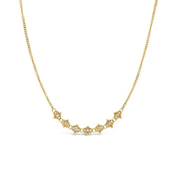 Amali Silver Diamond Textile Station Necklace