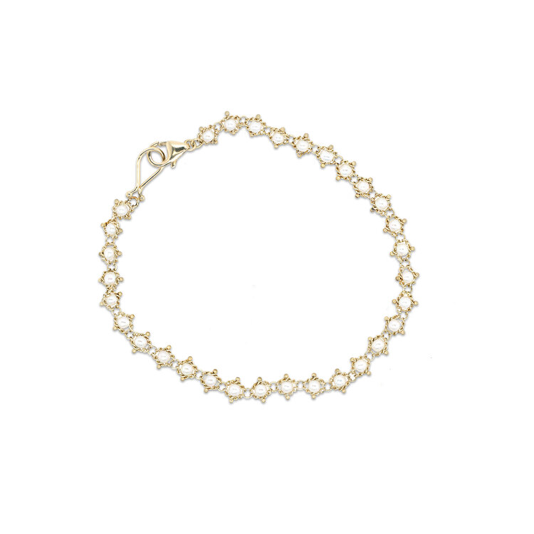 Amali Freshwater Pearl Full Textile Bracelet