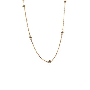 Amali Grey Diamond Textile Multi Station Necklace