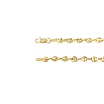 Elements by E79  Chain Necklaces Hollow Puffed Anchor Chain 14K Yellow 3.8mm 18"