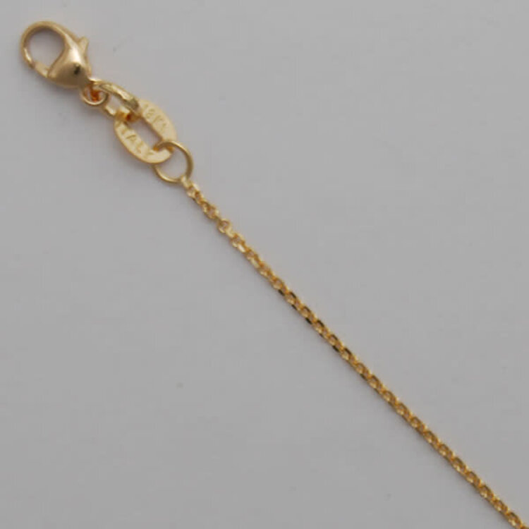 Elements by E79  Chain Necklaces Diamond Cut Cable Chain 14K Yellow Gold 1.0mm 20"