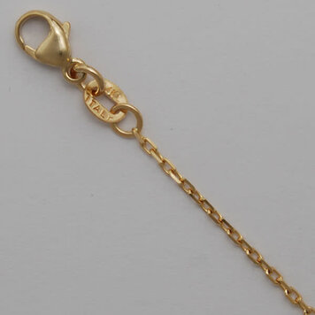 Elements by E79  Chain Necklaces Diamond Cut Cable Chain 14K Yellow Gold 1.3mm 18"