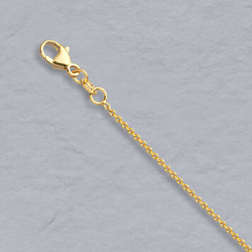 Elements by E79  Chain Necklaces Round Cable Chain 14K Natural Yellow Gold 1.3mm 18"