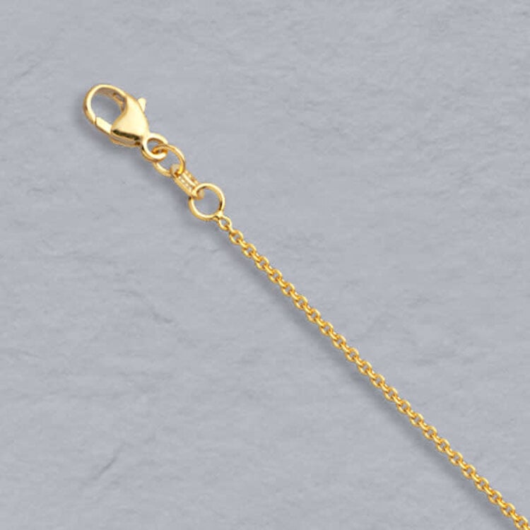 E79 Private Label-Chains Round Cable Chain 14K Natural Yellow Gold 1.3mm 18"