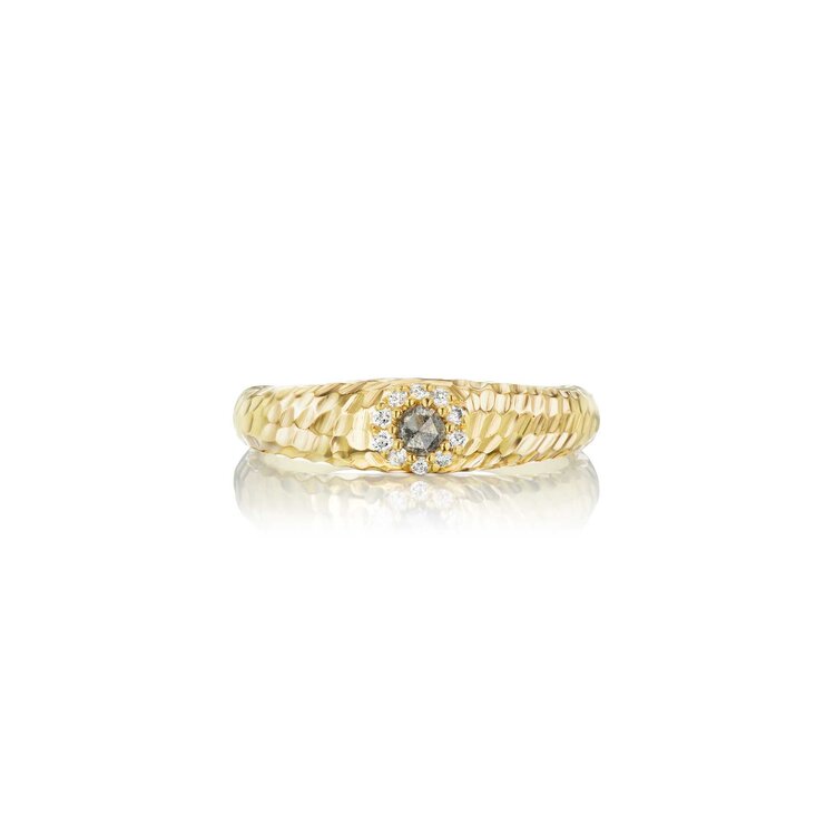 Dana Bronfman Mini Hammered Grey Diamond Halo Band