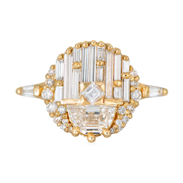 Artemer Engagement Ring with Half Moon Diamond