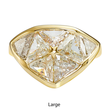 Artemer Lab-Grown Interstellar Dome Ring with Triangle Cut Diamonds