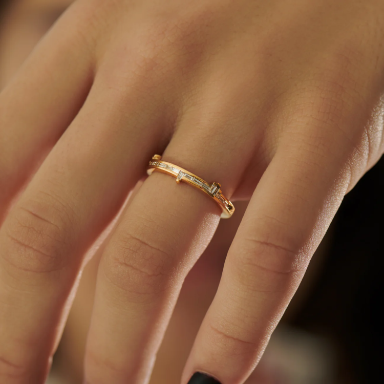 Artemer Pixel Diamond Baguette Ring