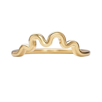 Artemer Wave Solid Gold Wedding Band