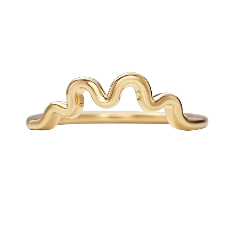 Artemer Wave Solid Gold Wedding Band