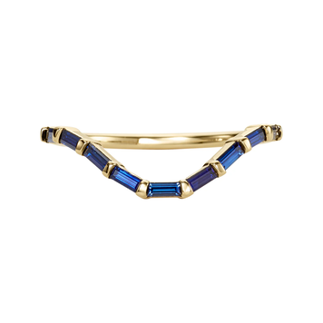 Artemer Curved Royal Blue Baguette Sapphire Ring