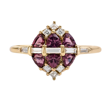 Artemer Garnet and Diamond Cluster Engagement Ring