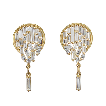 Artemer Baguette Diamond Mosaic Earrings