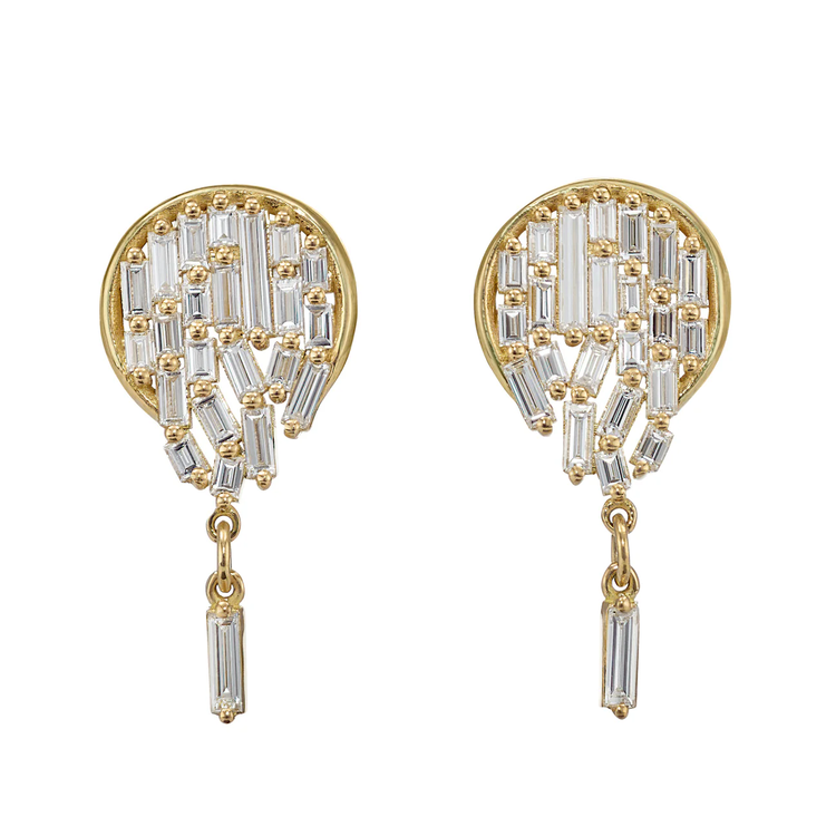 Artemer Baguette Diamond Mosaic Earrings
